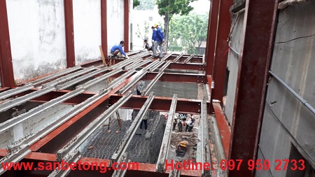Thi công sàn bê tông nhẹ tại Kim Mã